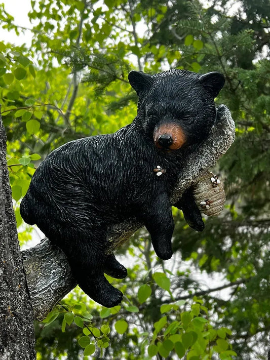 🔥Black Bear Cub Napping Hanging Out in a Tree Figurine