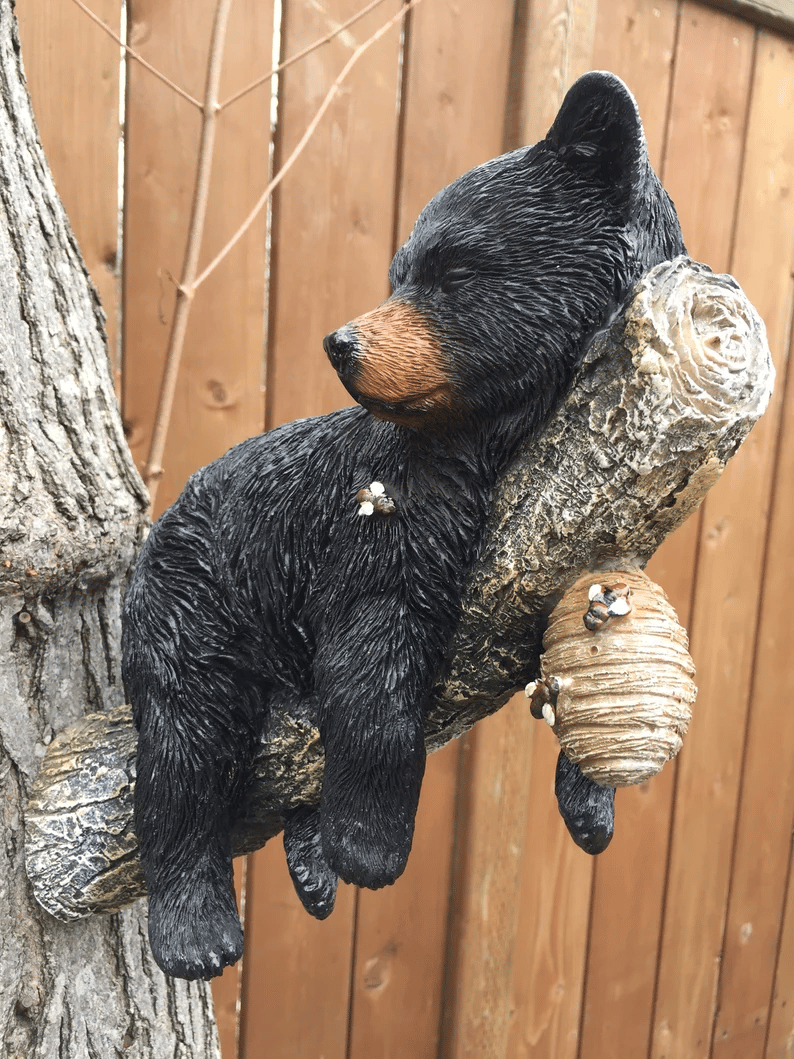 🔥Black Bear Cub Napping Hanging Out in a Tree Figurine