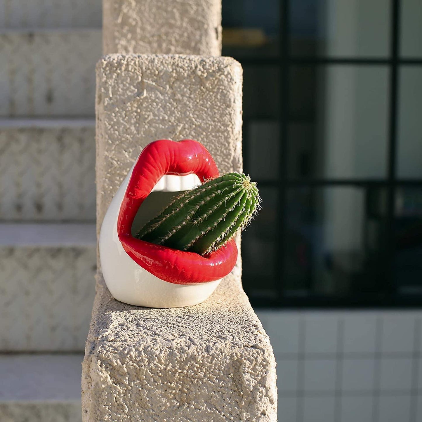 Jardinière en céramique Pucker Up Lips