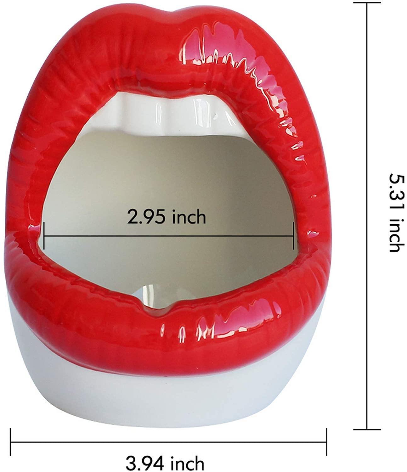 Keramik-Übertopf mit Lippen-Schmollmund