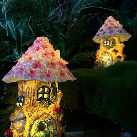 🧚‍Solar Resin Fairy Flower House Lamp Courtyard Decoration💖