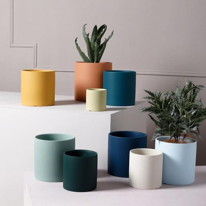 Colorful Classic Round Ceramic Pot Planter