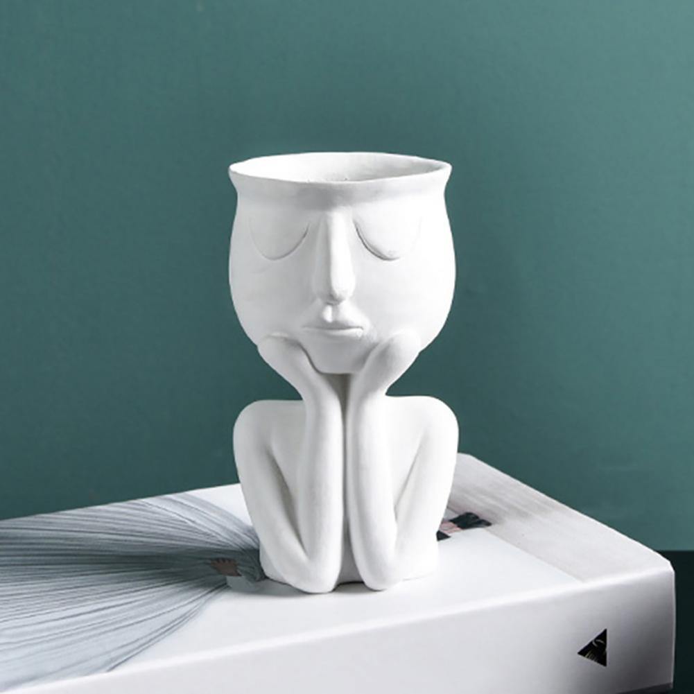 Cupping Face Resting Ceramic Planter