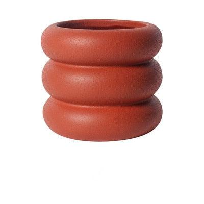 Round Rolls Ceramic Plant Pot