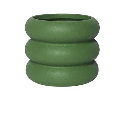 Round Rolls Ceramic Plant Pot