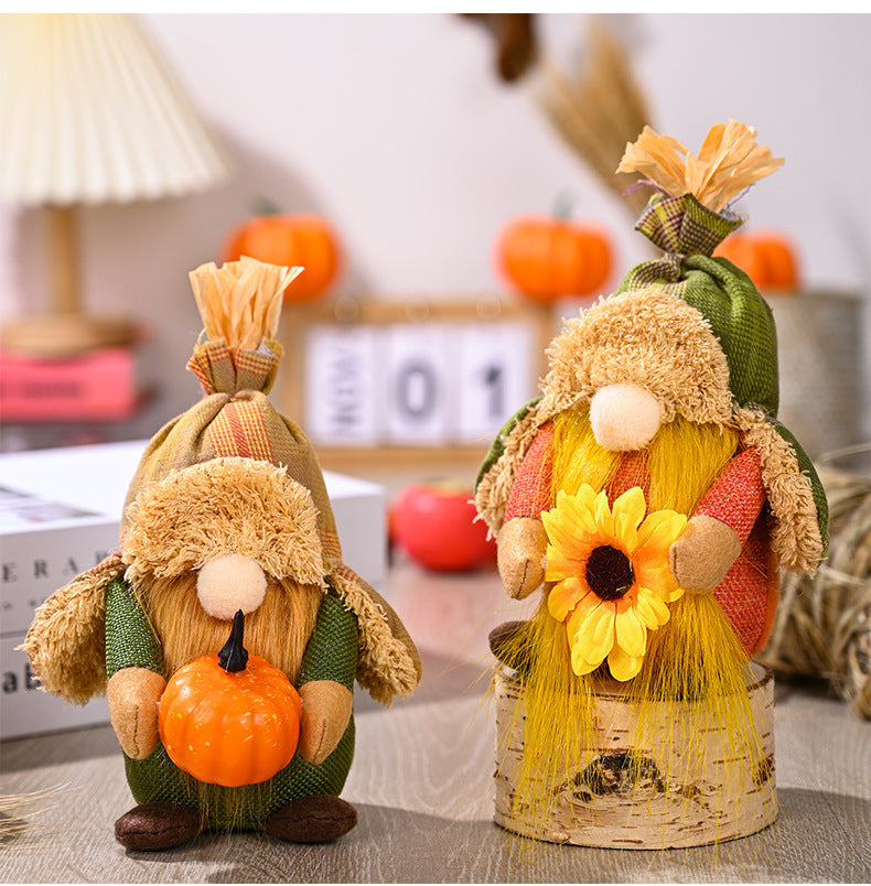 Pumpkin and Sunflower Gnome