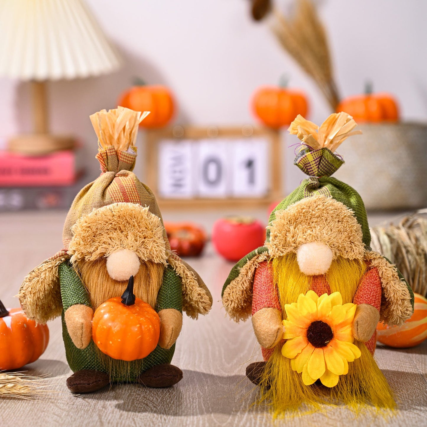 Pumpkin and Sunflower Gnome