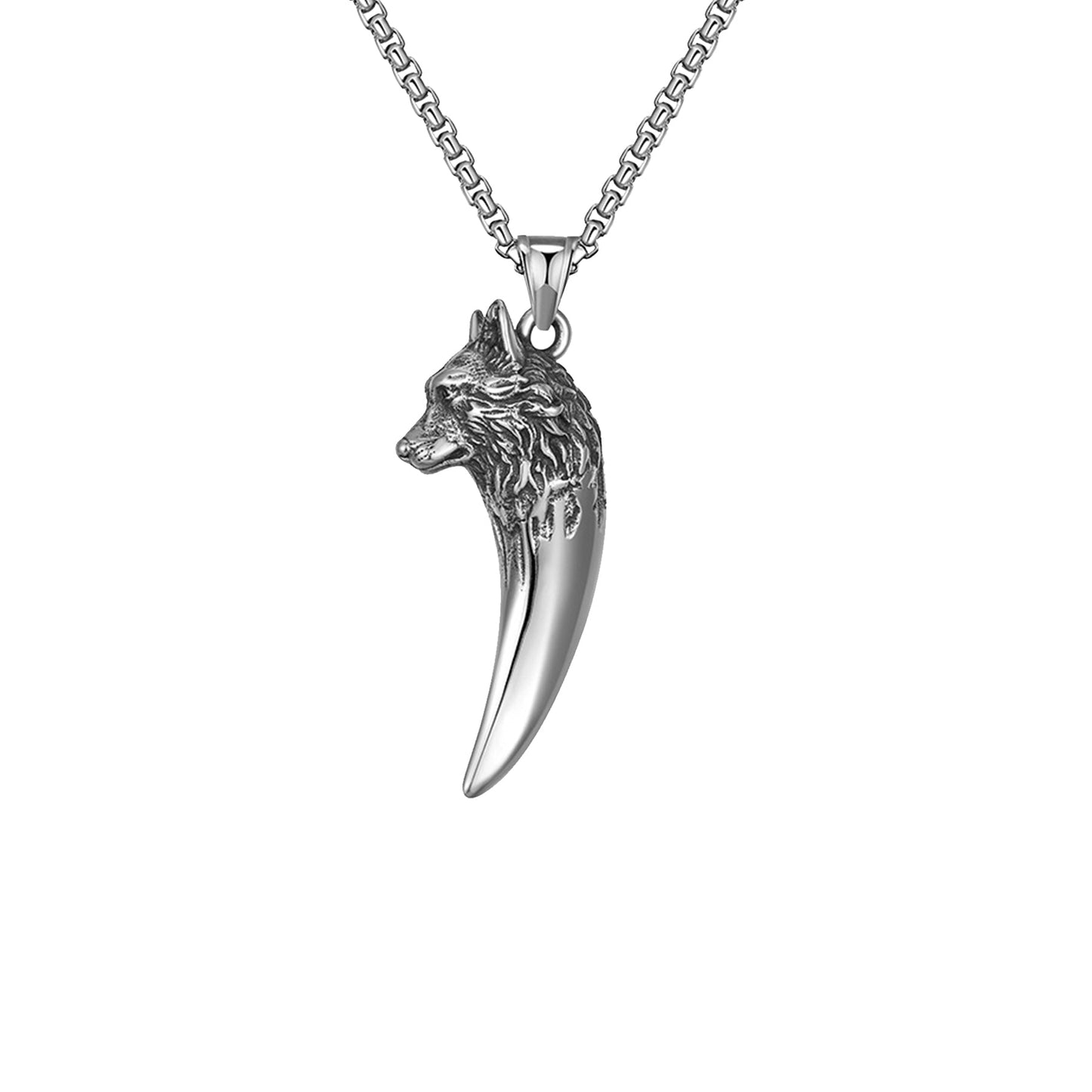 '' Never give up '' Wolf Necklace