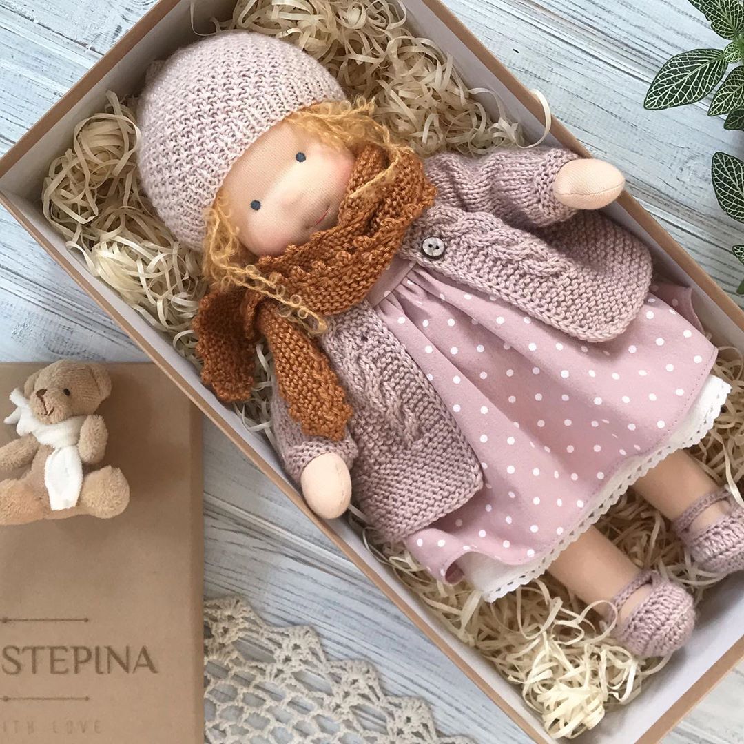 Handmade Knitted Doll - Belinda