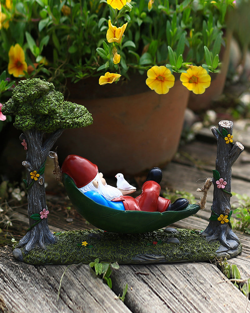 Garden Gnome Hammock Figurines