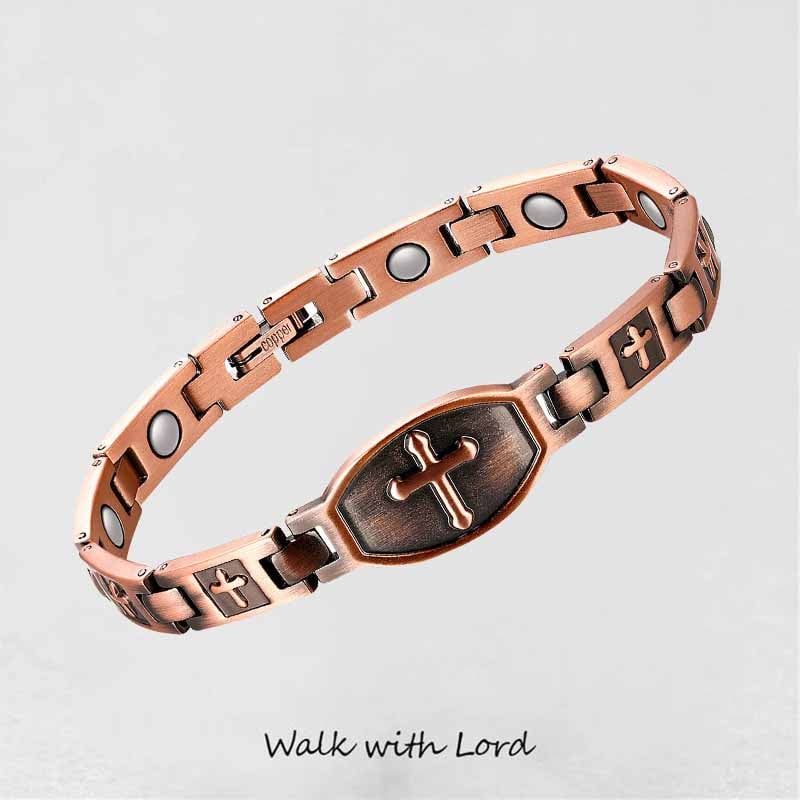 '' Walk with lord '' Cross Bracelet