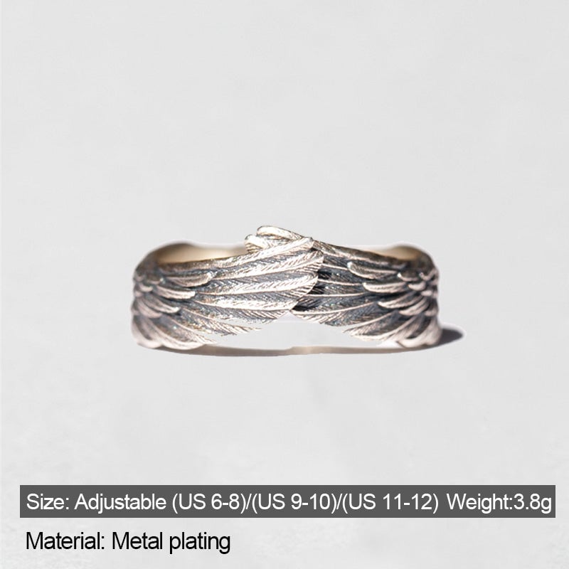 '' I Will Be Always Here With You '' Angel Wing Ring