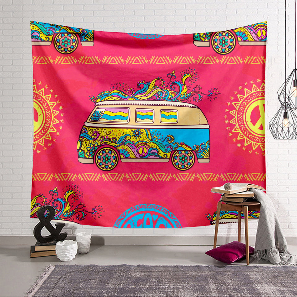 🎁Peace Bus Style Wall Hanging Blanket ( 49% OFF Today )