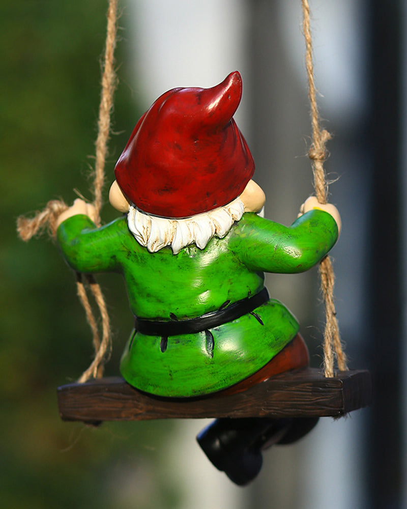 Garden Gnome On A Swing