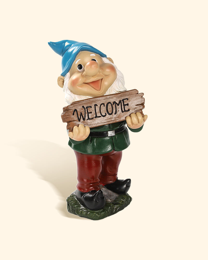 Garden Gnome Statue gnome welcome sign