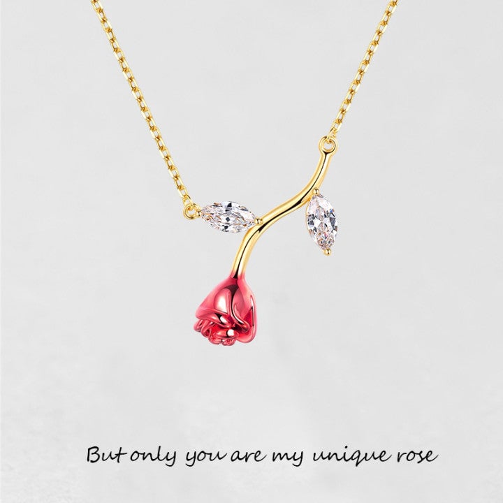 Collier/boucles d'oreilles ''Mais seulement tu es ma rose unique'' 