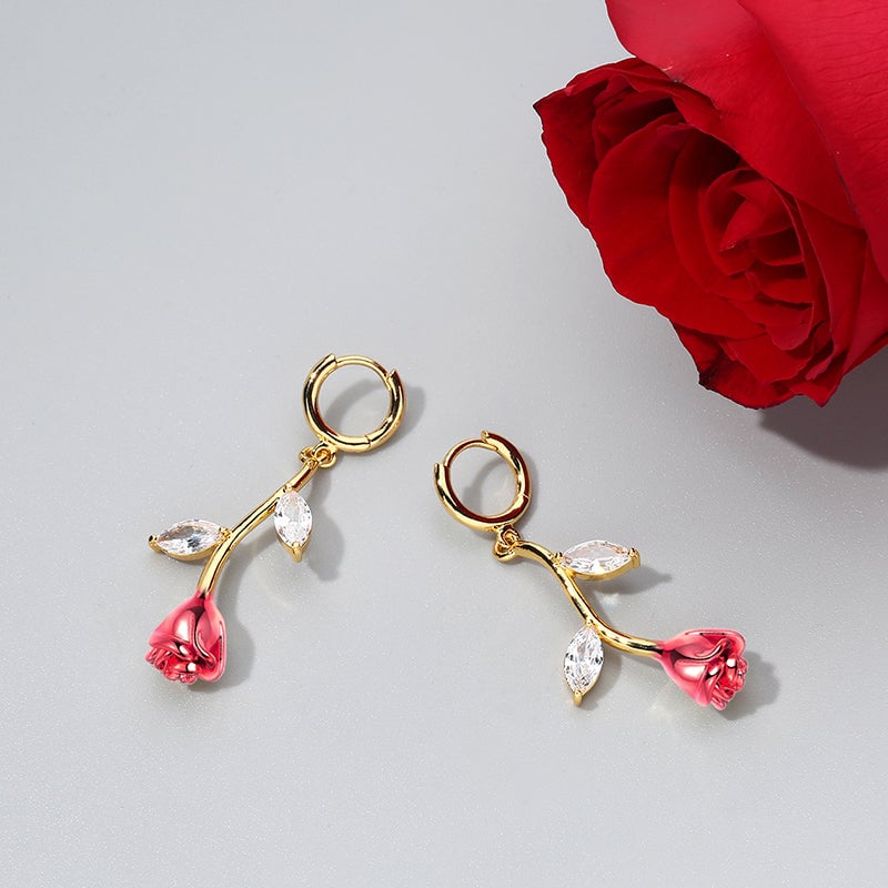 Collier/boucles d'oreilles ''Mais seulement tu es ma rose unique'' 