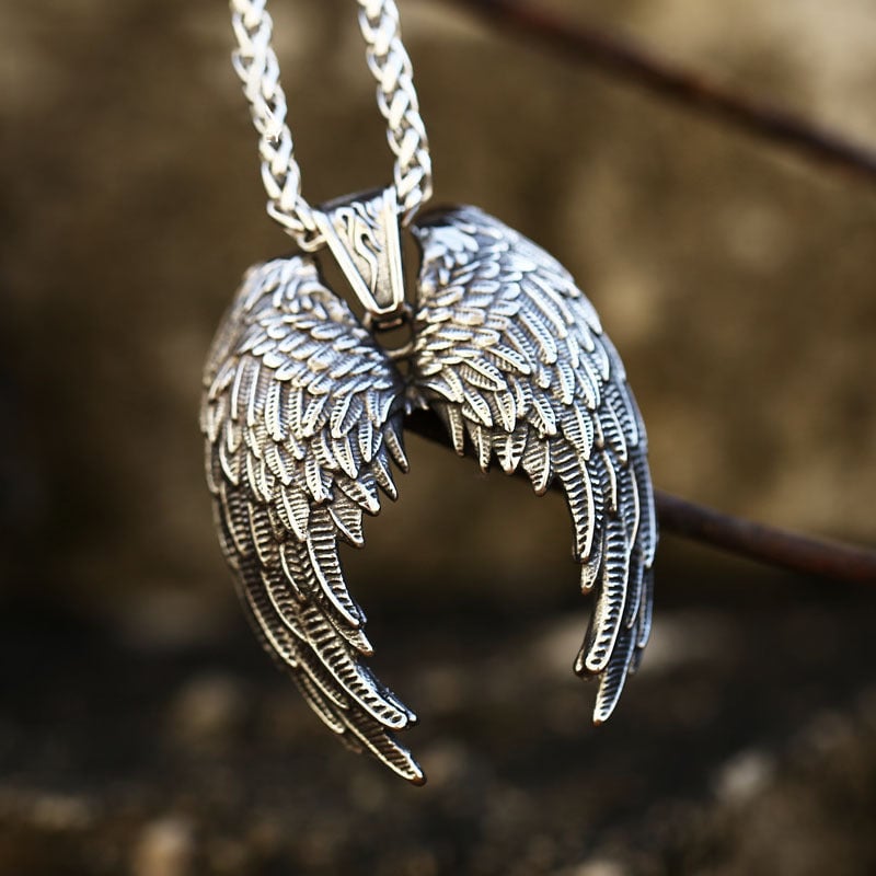 '' Let your dreams be your wings '' Angel Wing Necklace