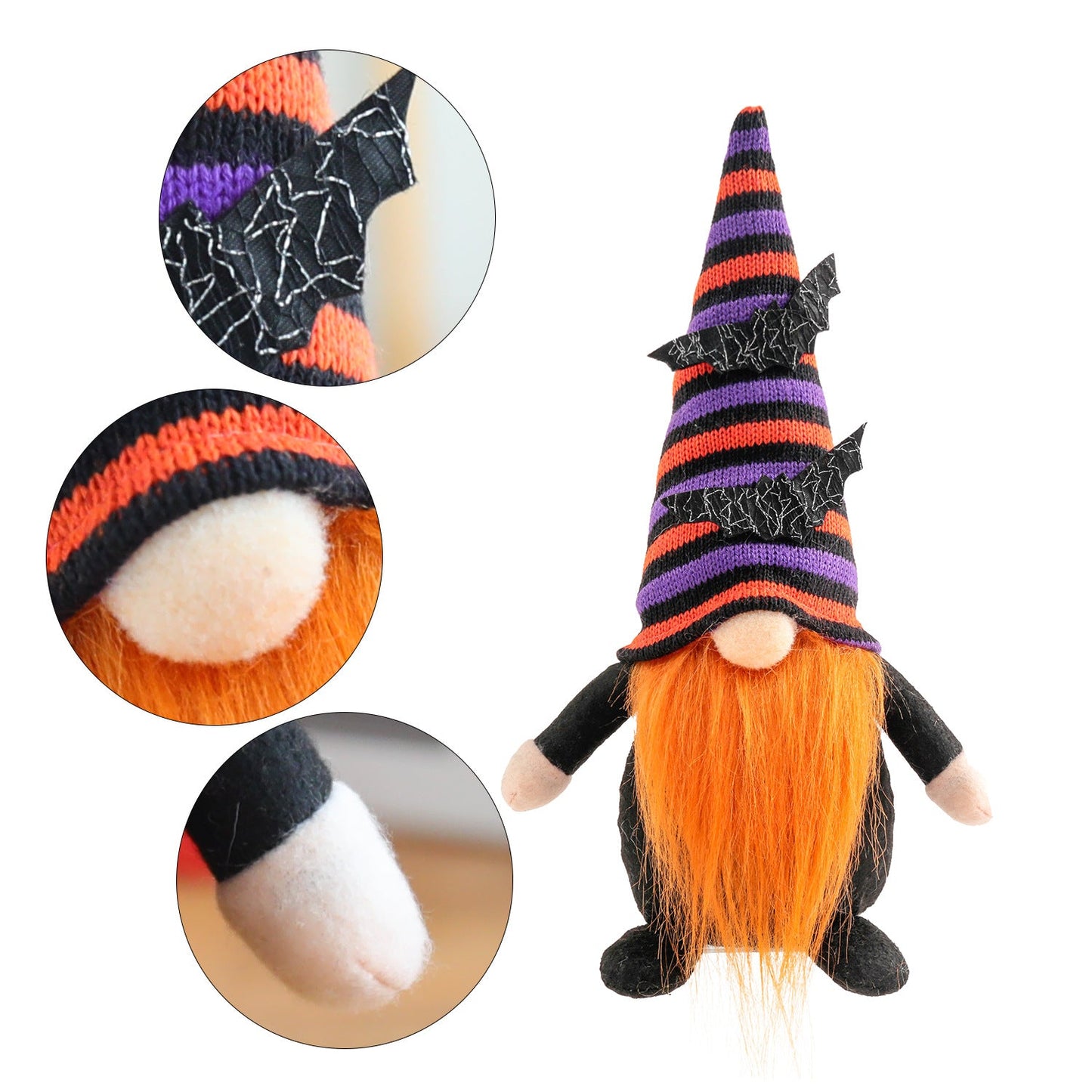 Halloween Striped Hat Gnome