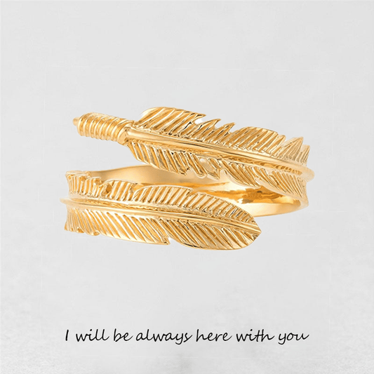 '' I Will Be Always Here With You '' Plume Ring