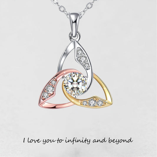 '' I Love You To Infinity And Beyond '' Celtic Love Necklace