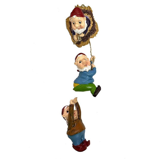 Resin Climbing Dwarfs Sculpture Gnome Art Statue Garden Ornament Home Decor