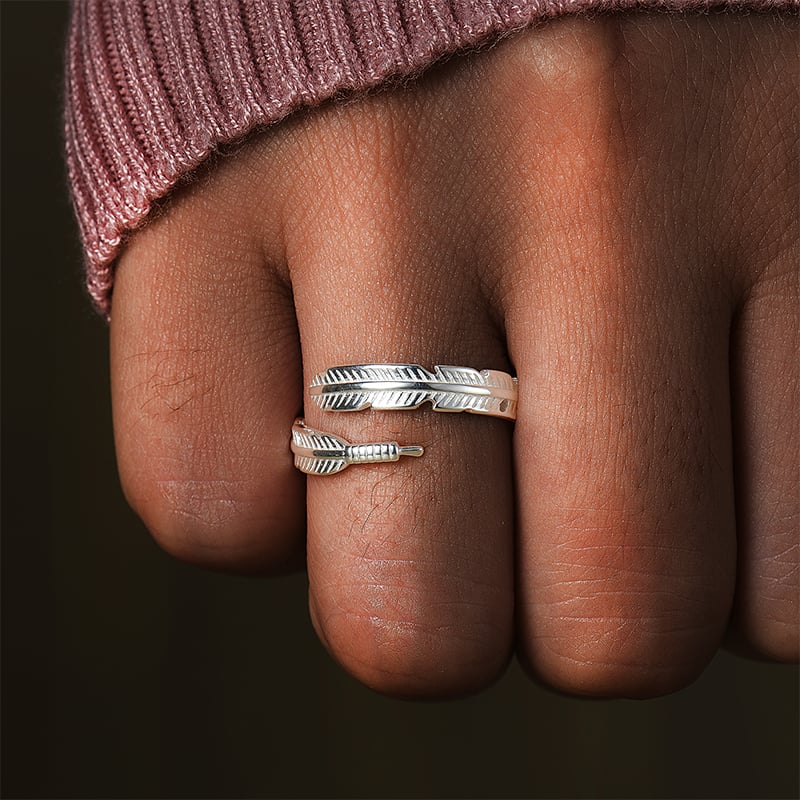 '' I Will Be Always Here With You '' Plume Ring