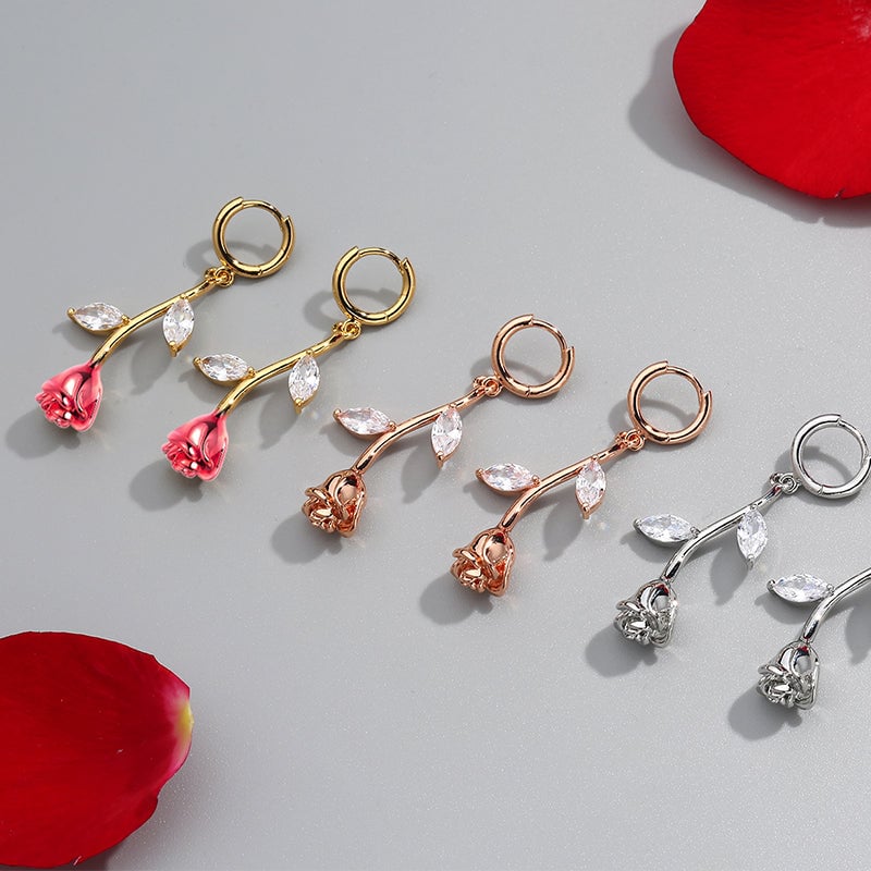 Collier/boucles d'oreilles ''Mais seulement tu es ma rose unique'' 