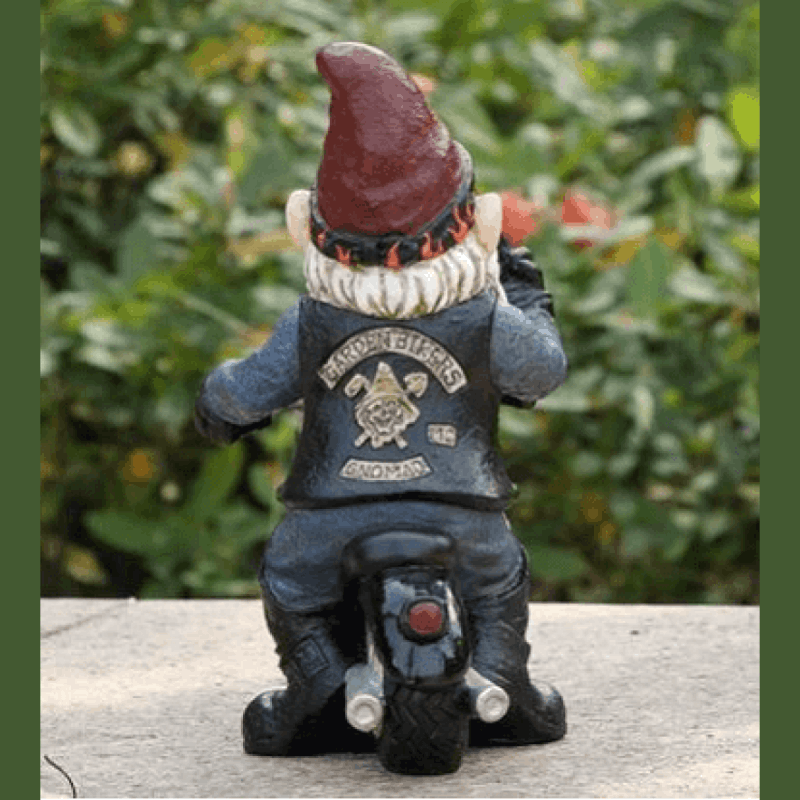 Road Rage Biker Nain de jardin amusant 