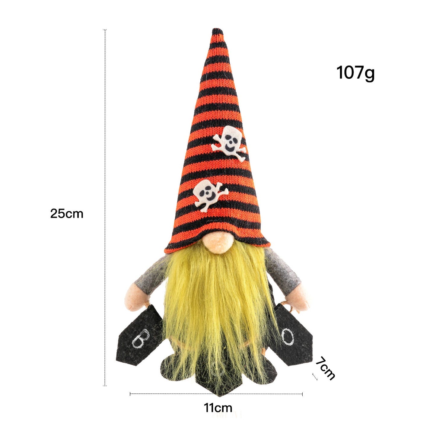 Gnome à chapeau rayé d'Halloween