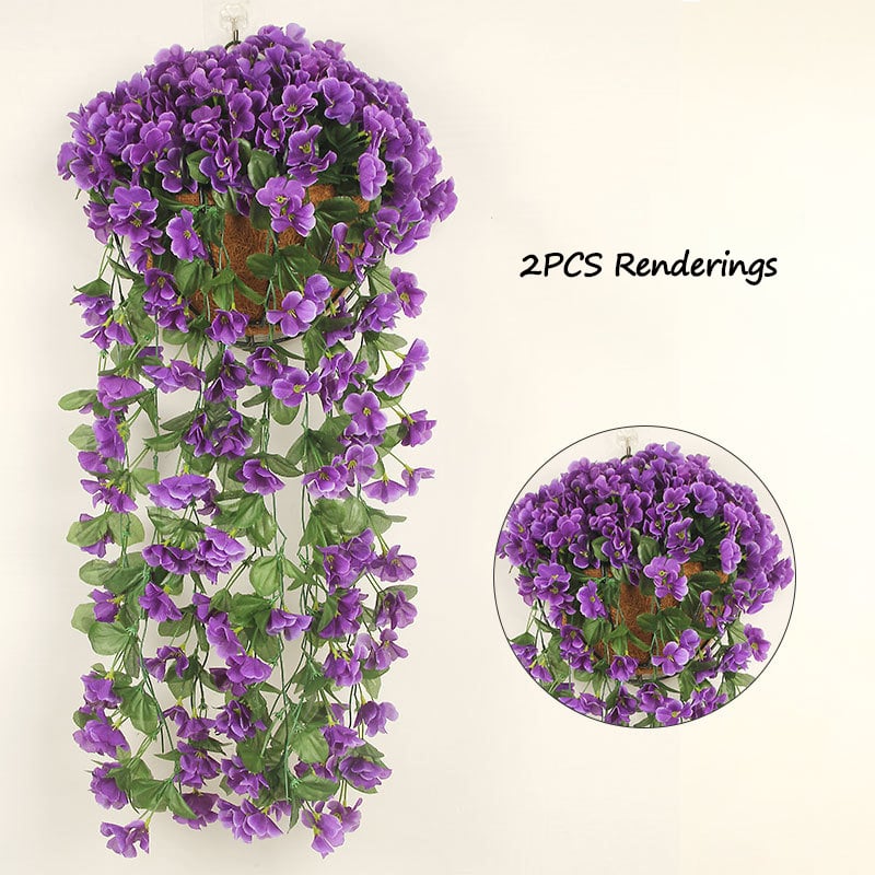 Simulated Violet Wall Hanging Flower Vine