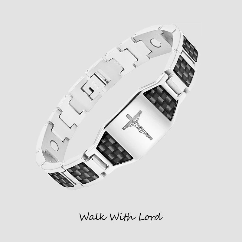 '' Walk with Lord '' Cross Bracelet