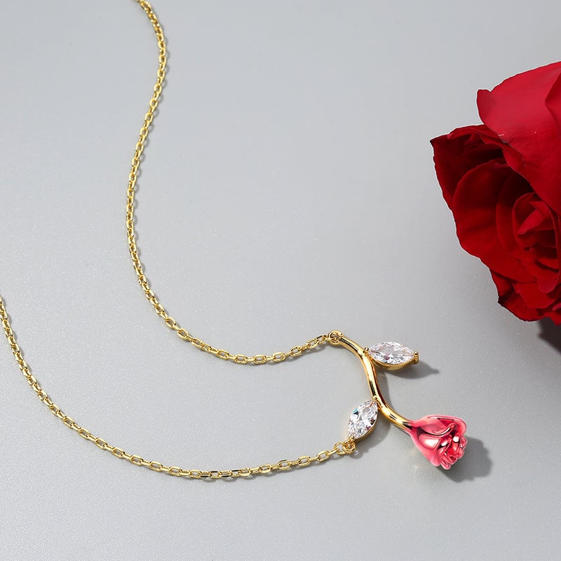 '' But Only You Are My Unique Rose '' Necklace/Earrings