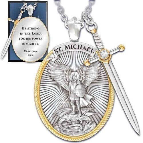 Pendentif Archange Saint Michel (Collier) -Moitié prix à partir du deuxième- Commandez 2 Profitez du prix 9,99 $/pièce 