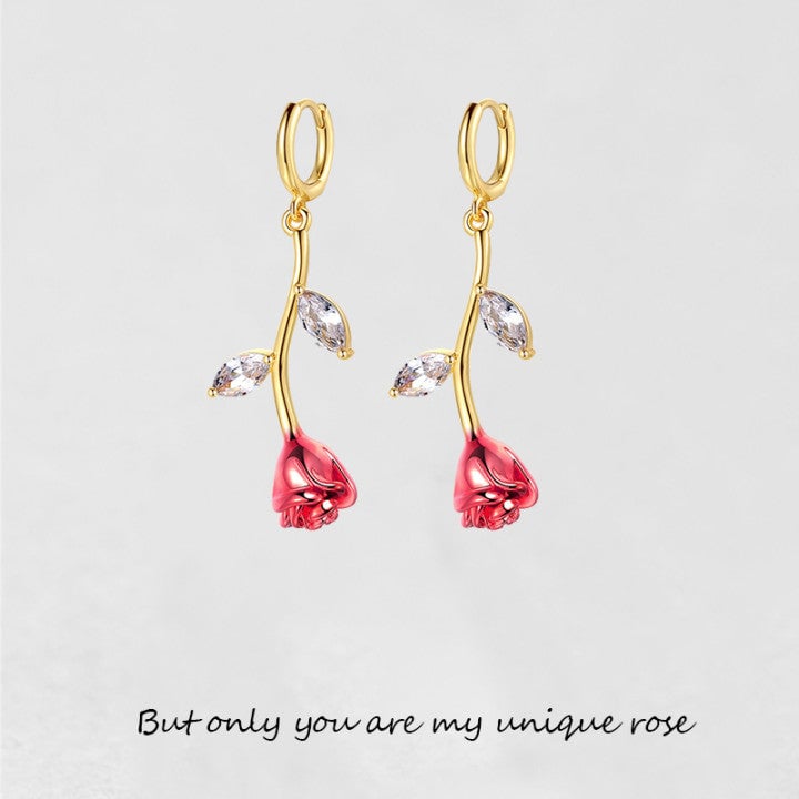 '' But Only You Are My Unique Rose '' Necklace/Earrings