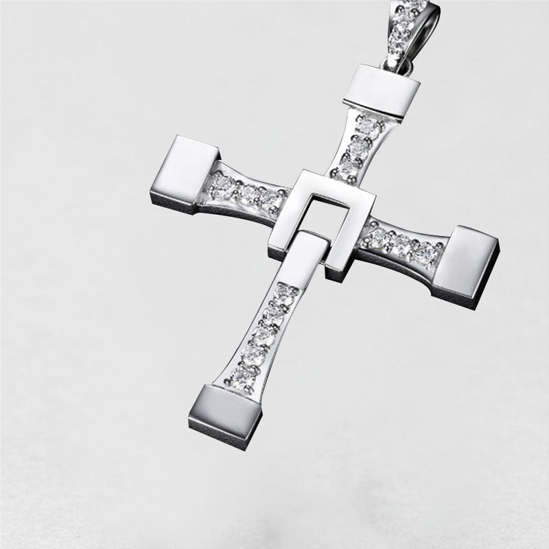 '' Shining like diamonds '' Cross Pendant Necklace