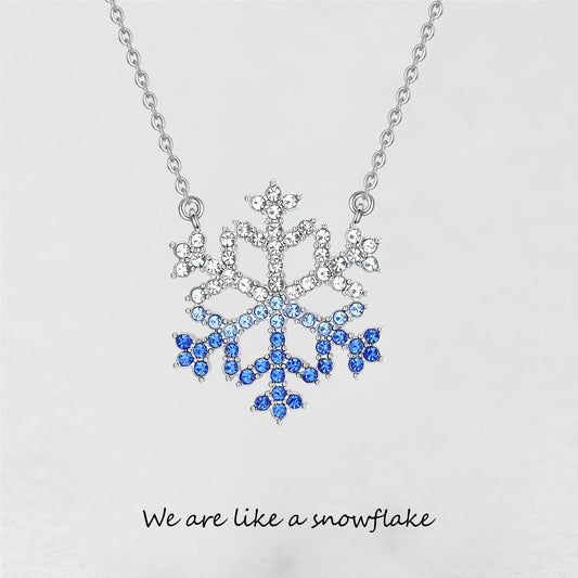 '' We are like a snowflake '' Snowflake Necklace